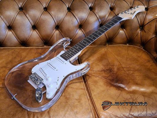 **UDSOLGT** Gennemsigtig Acryl el-guitar