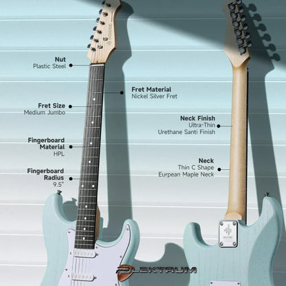 DONNER komplet El-guitar sæt - Grøn