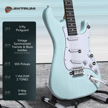 DONNER komplet El-guitar sæt - Grøn