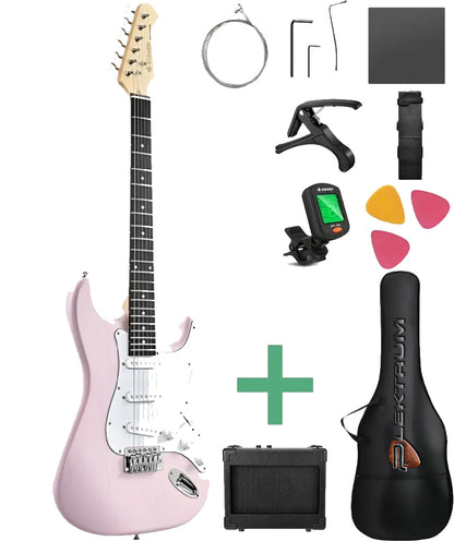 DONNER komplet El-guitar sæt - Pink