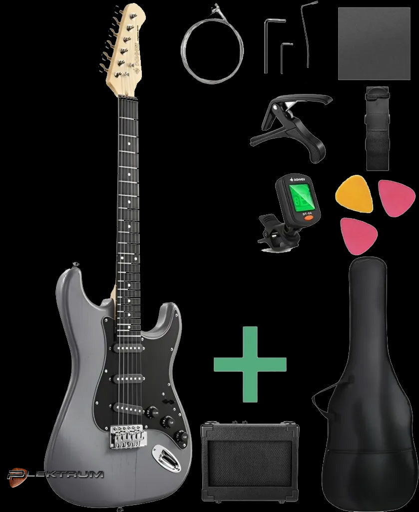 DONNER komplet El-guitar sæt - Grå