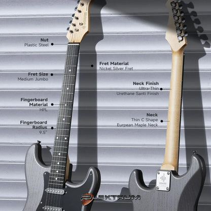 DONNER komplet El-guitar sæt - Grå