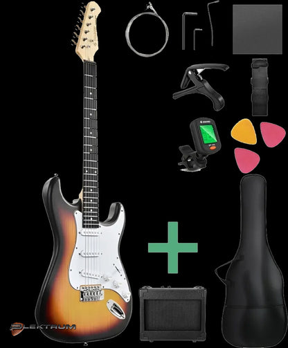 DONNER komplet El-guitar sæt - Sunburst