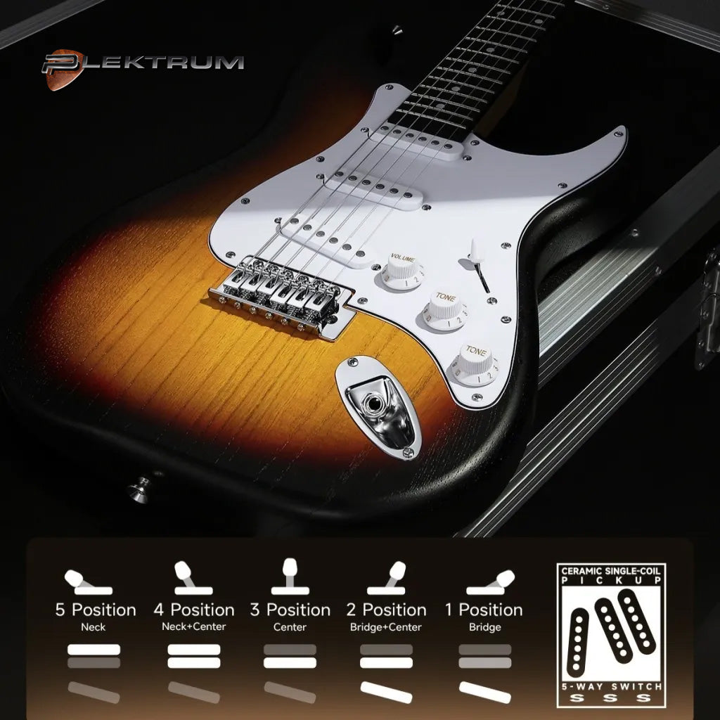 DONNER komplet El-guitar sæt - Sunburst