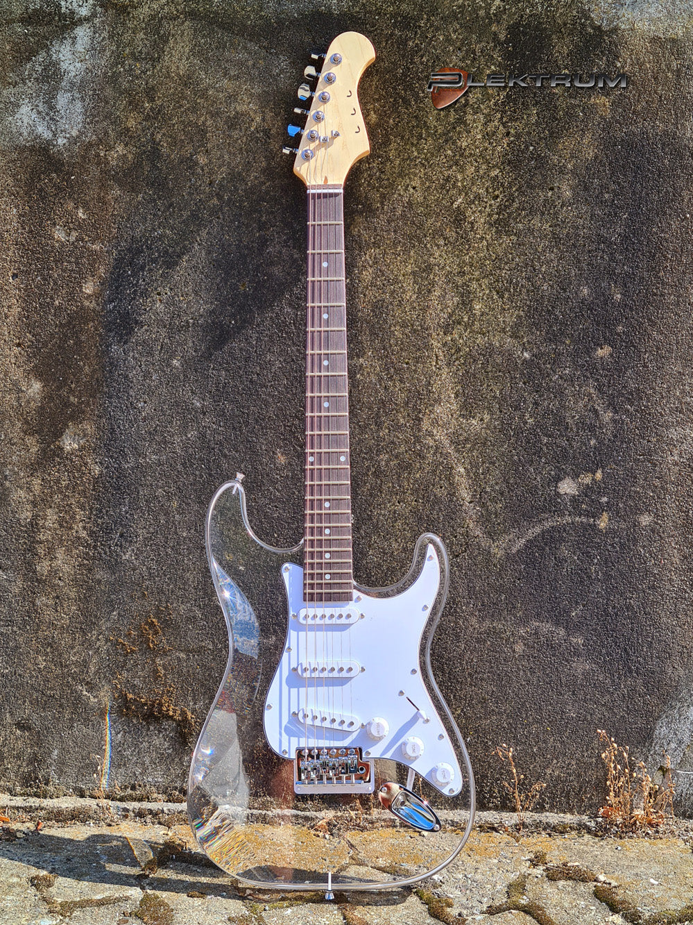 **UDSOLGT** Gennemsigtig Acryl el-guitar