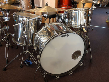 **SOLGT** Vintage Ludwig Stainless Steel trommesæt