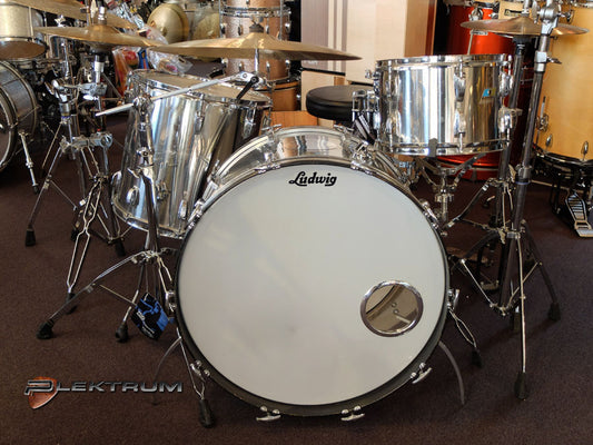 **SOLGT** Vintage Ludwig Stainless Steel trommesæt