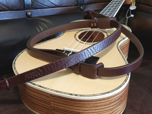 RightOn Læder UkuleleRem - Classic Brun