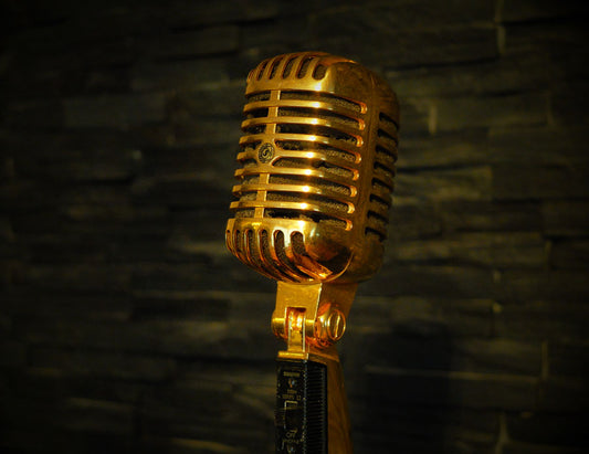 SHURE Vintage Guld Mikrofon  "Forsvundet"..!!!