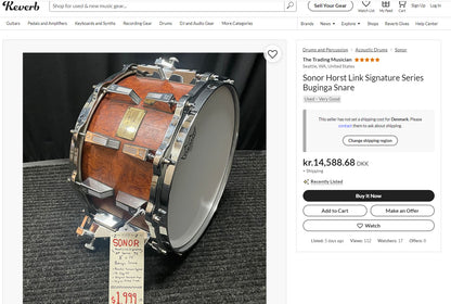 **SOLGT** Sonor Signature Horst Link lilletromme 8x14