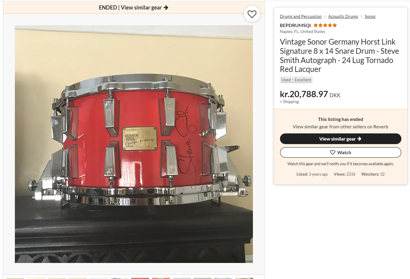 **SOLGT** Sonor Signature Horst Link lilletromme 8x14