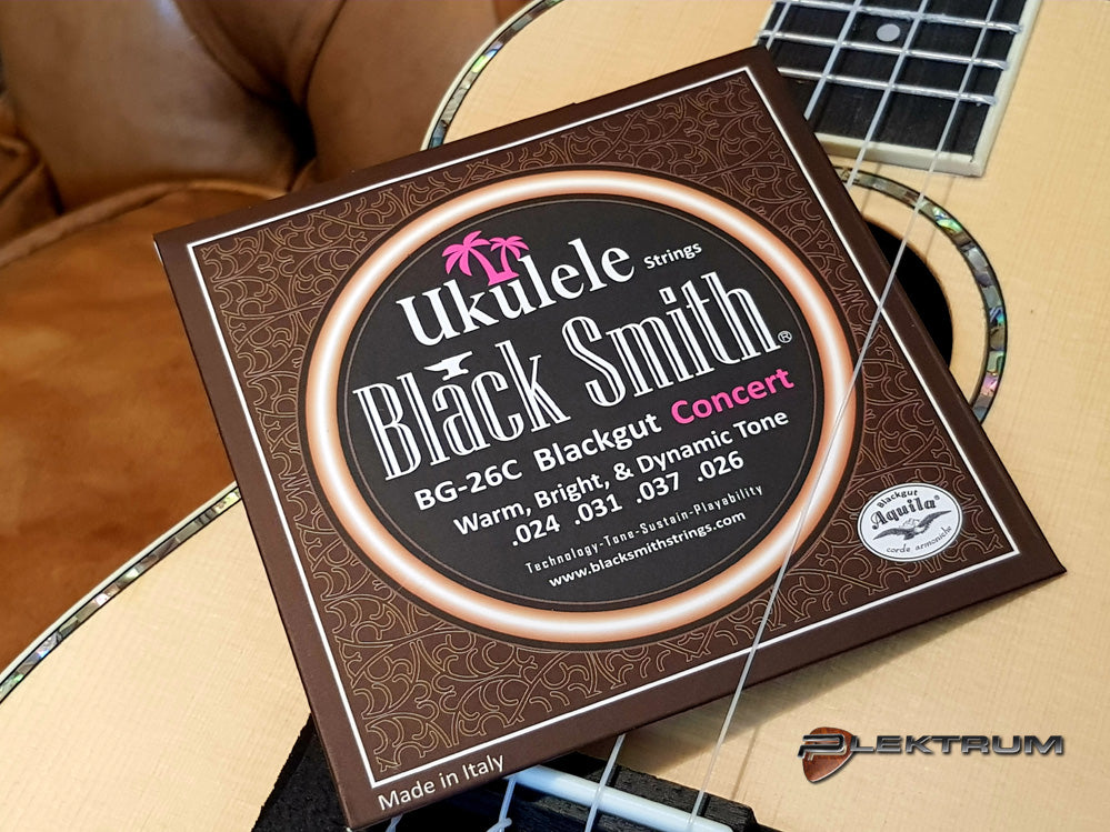 Black Smith Ukulele Concert strenge - Sorte