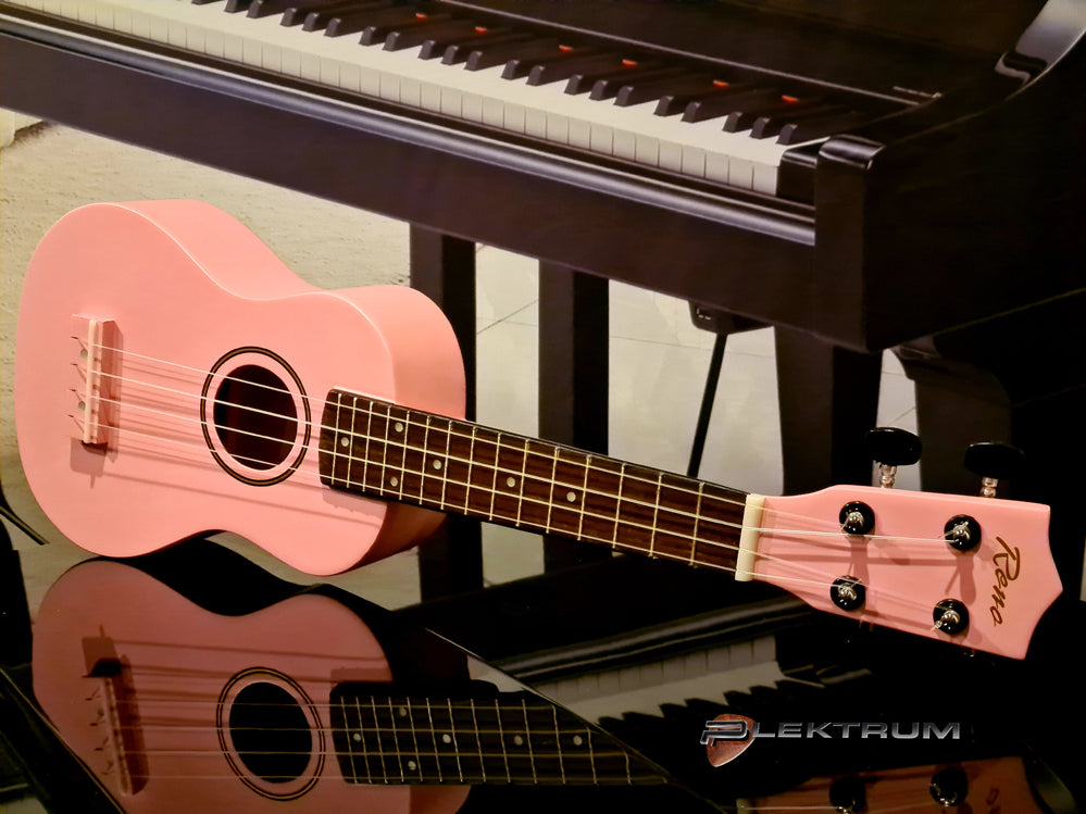 Ukulele RENO Sopran i Lyserød m/ etui