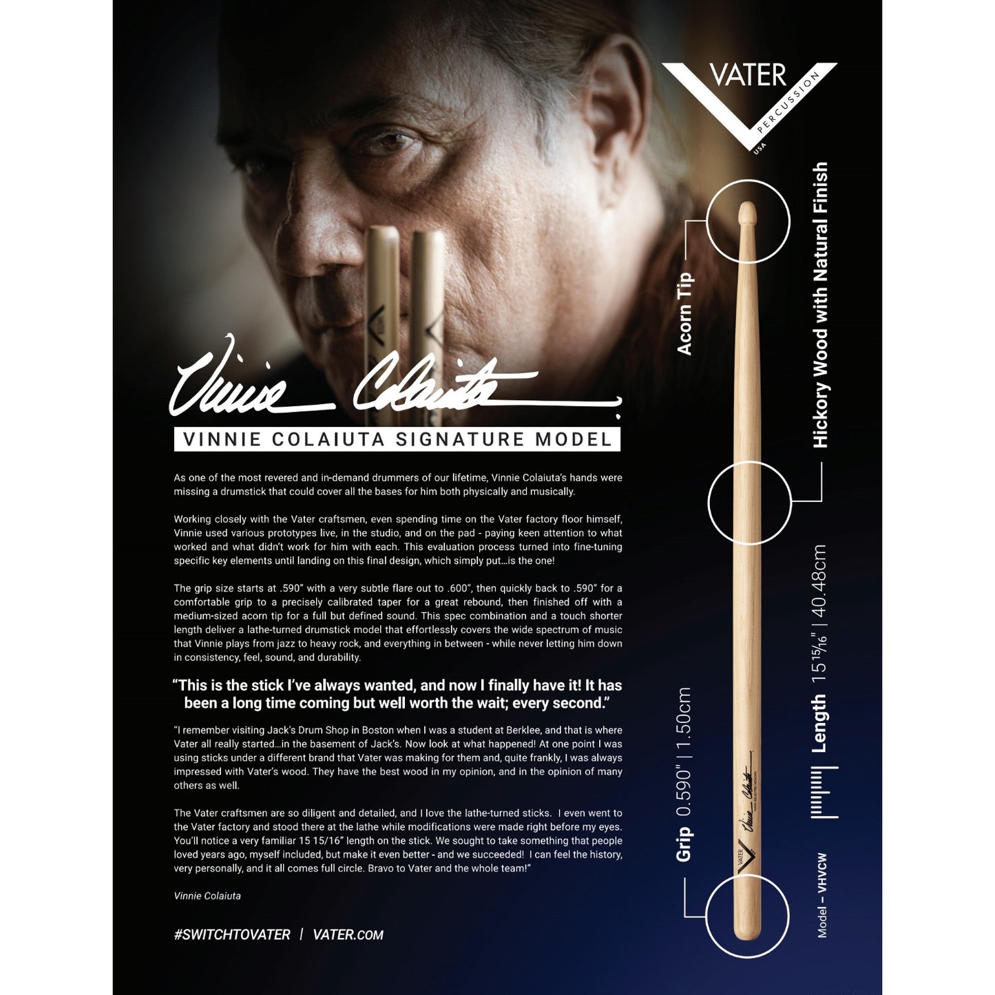Trommestikker Vinnie Colaiuta Signature