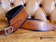 Læder GuitarRem -  Polstret Brun